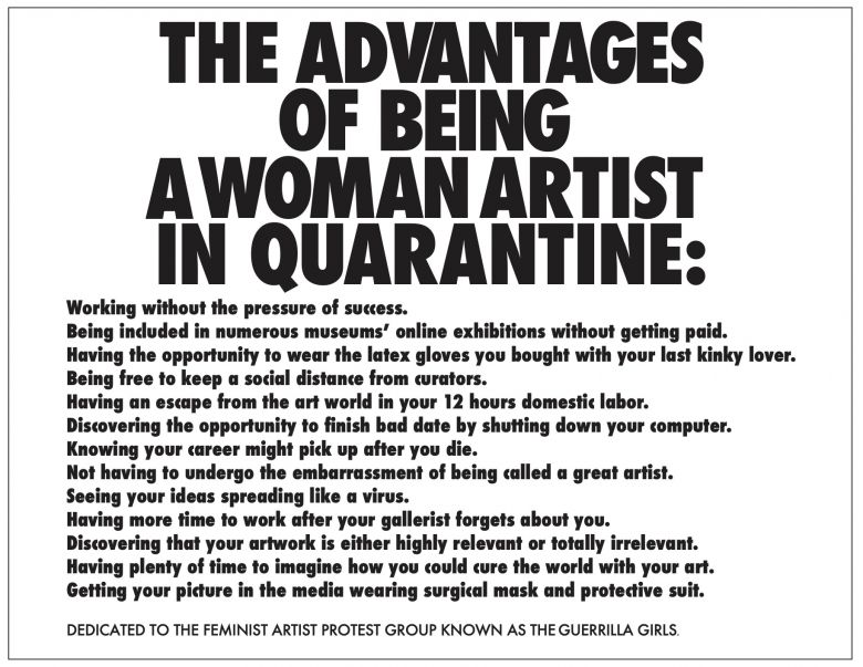 Ivekovic Sanja The Advantages Of Being A Woman Artist In Quarantine 