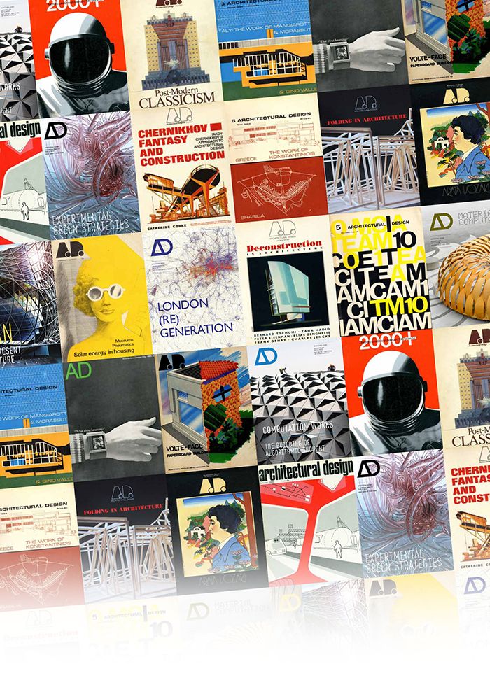 Classic and contemporary covers from the magazine Architectural Design <i>Architectural Design</i> dergisinin farklı tarihli kapaklarından bir derleme