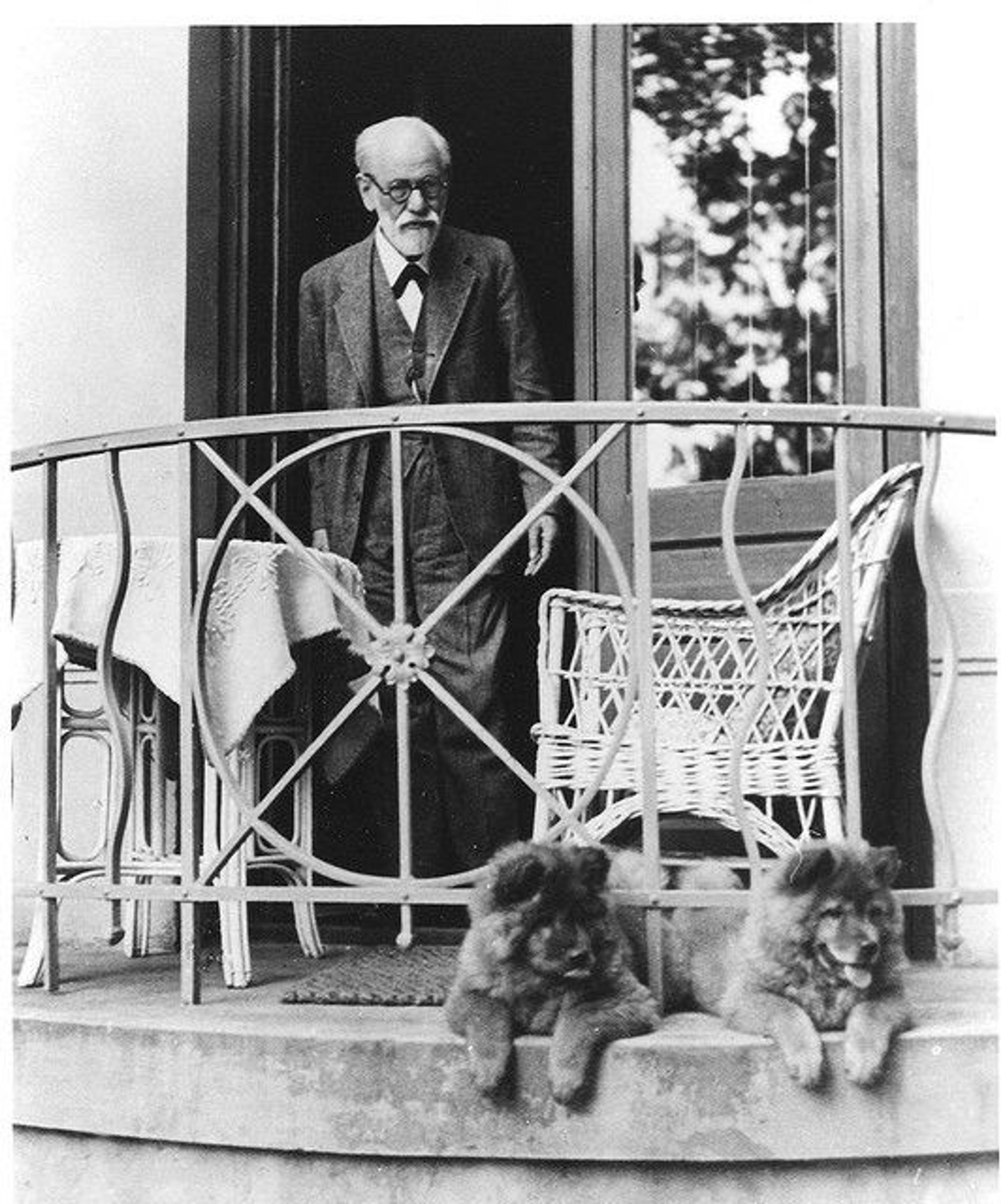 Sigmund Freud with his dogs, 1933 (Source: www.freud.org.uk)