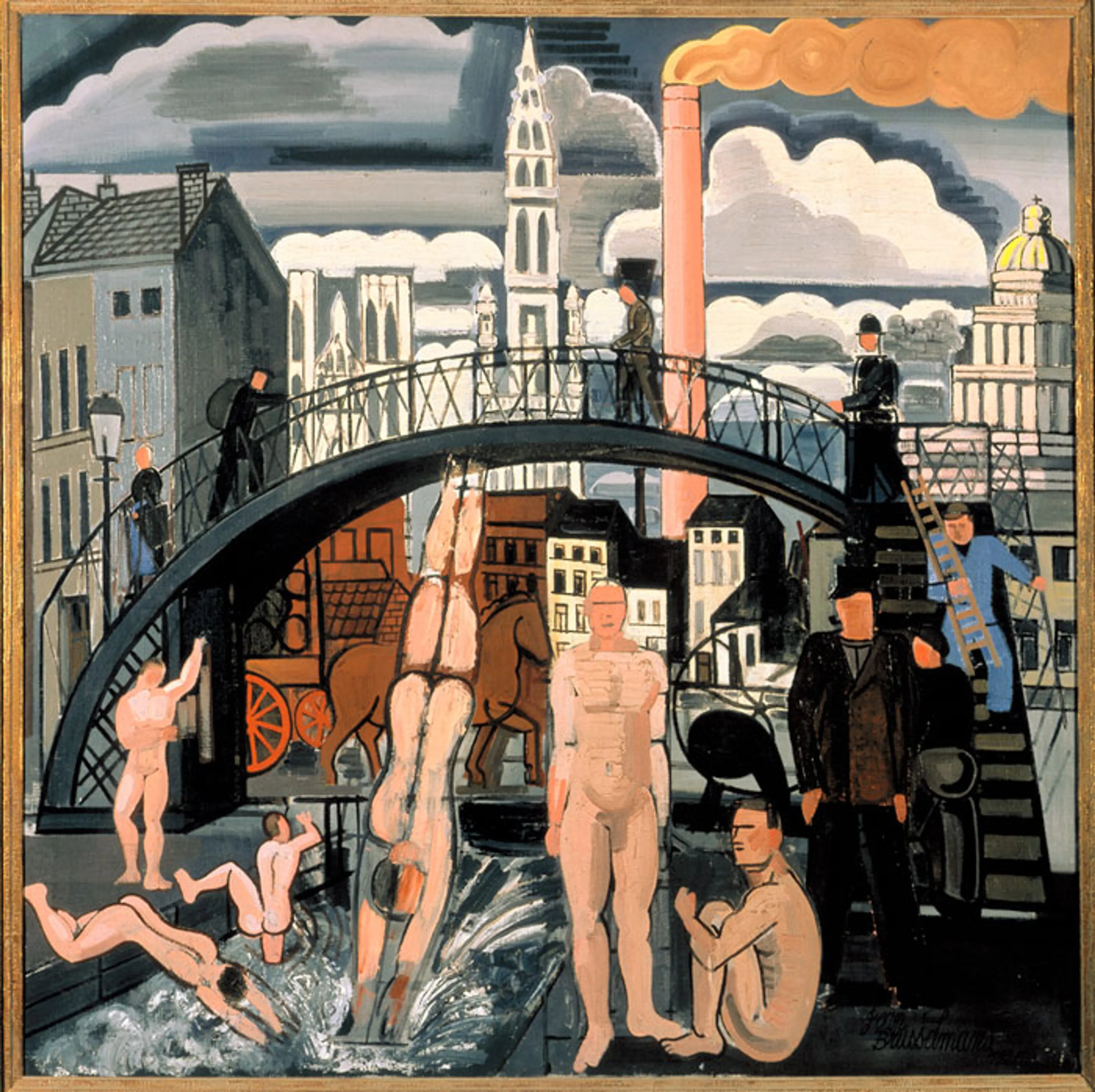 Jean Brusselmans, Le bain des vagabonds [The Bath of the Vagabonds], 1936 Oil on canvas Van Abbemuseum Collection, Eindhoven, The Netherlands Peter Cox, Eindhoven, The Netherlands