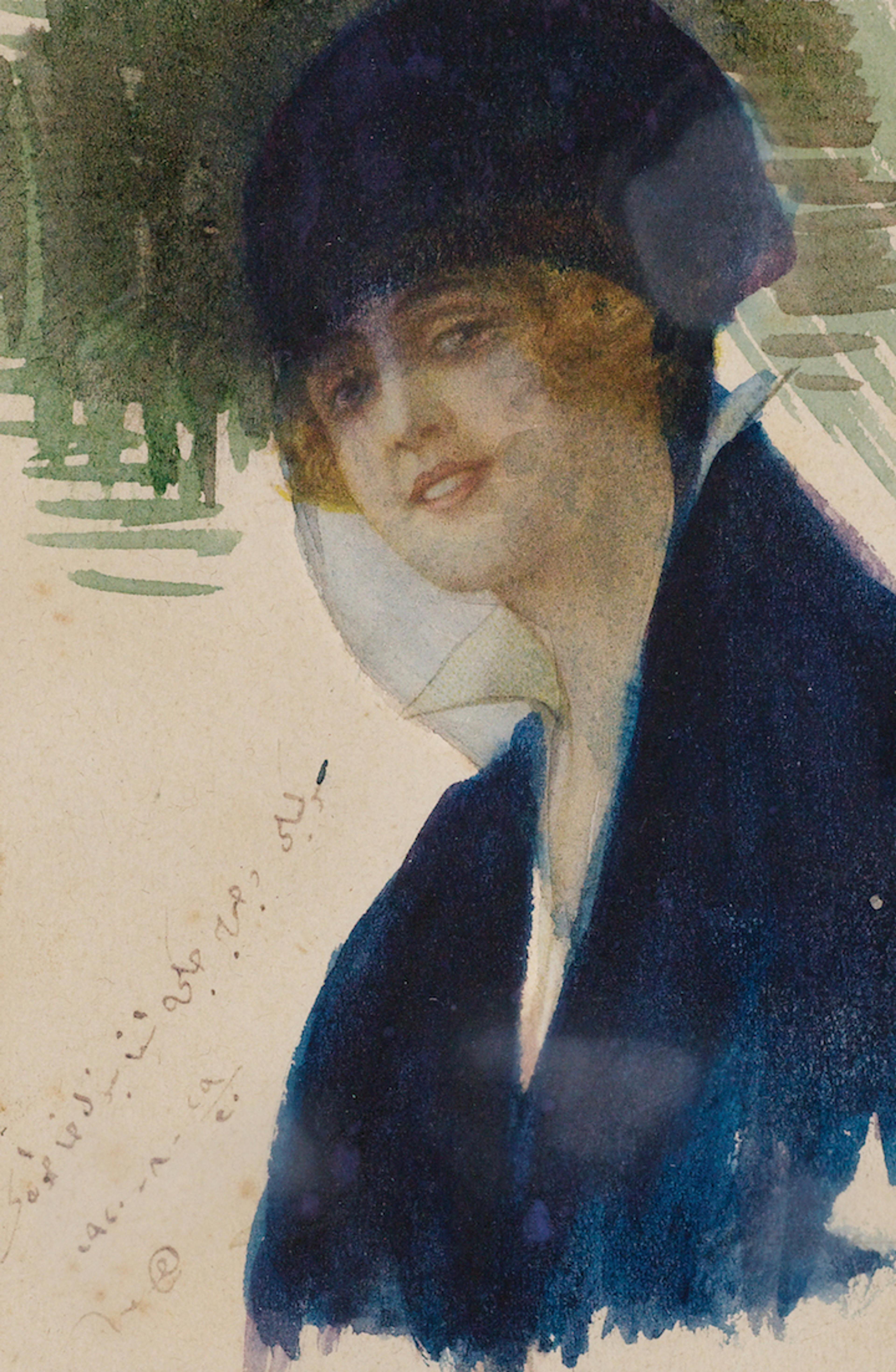 A self-portrait by Mihri, 29.08.1920 Yapı Kredi Collection