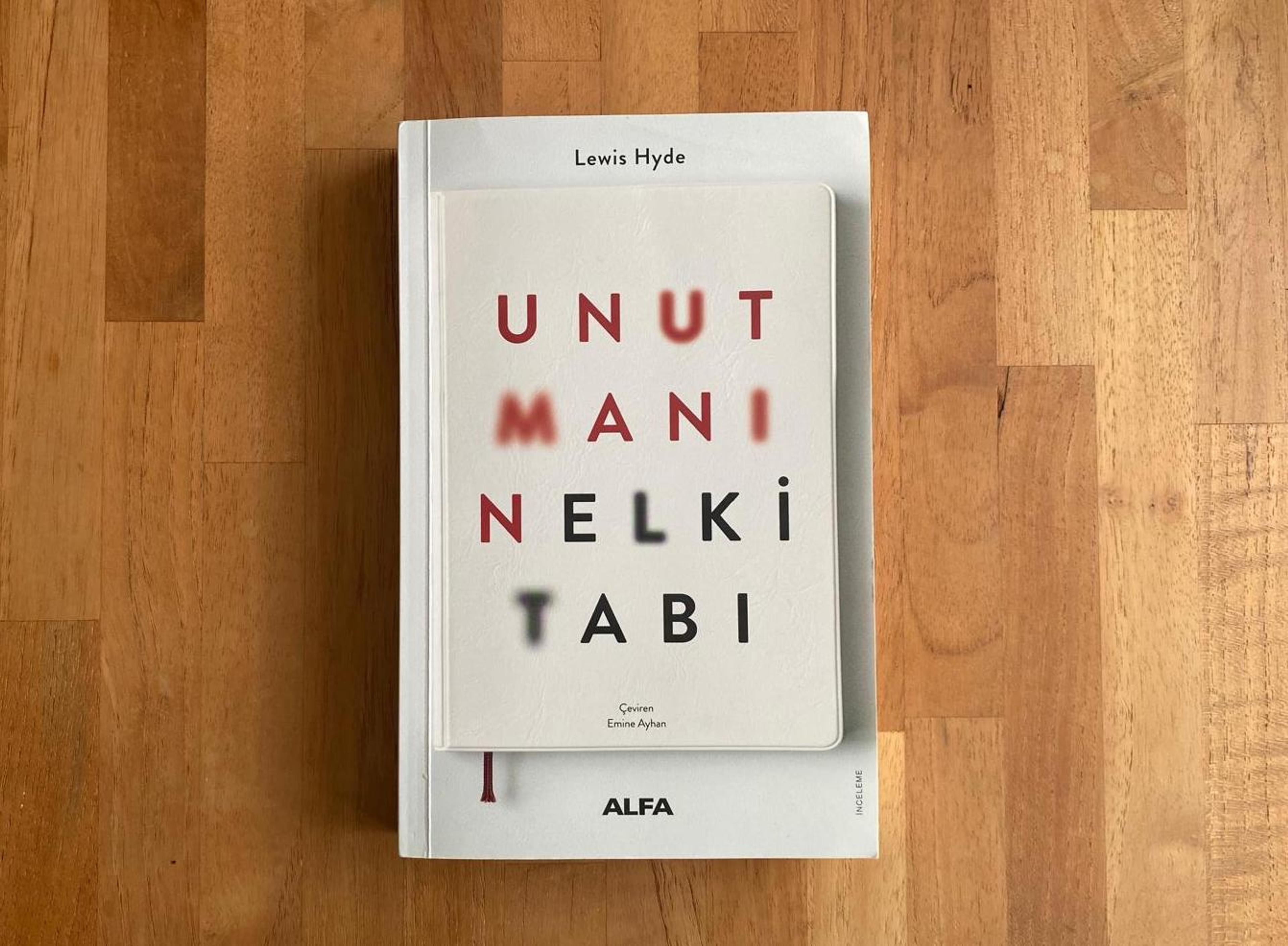 Lewis Hyde, Unutmanın Elkitabı (trans. Emine Ayhan), Istanbul: Alfa, 2024 Cover Design: Adnan Elmasoğlu