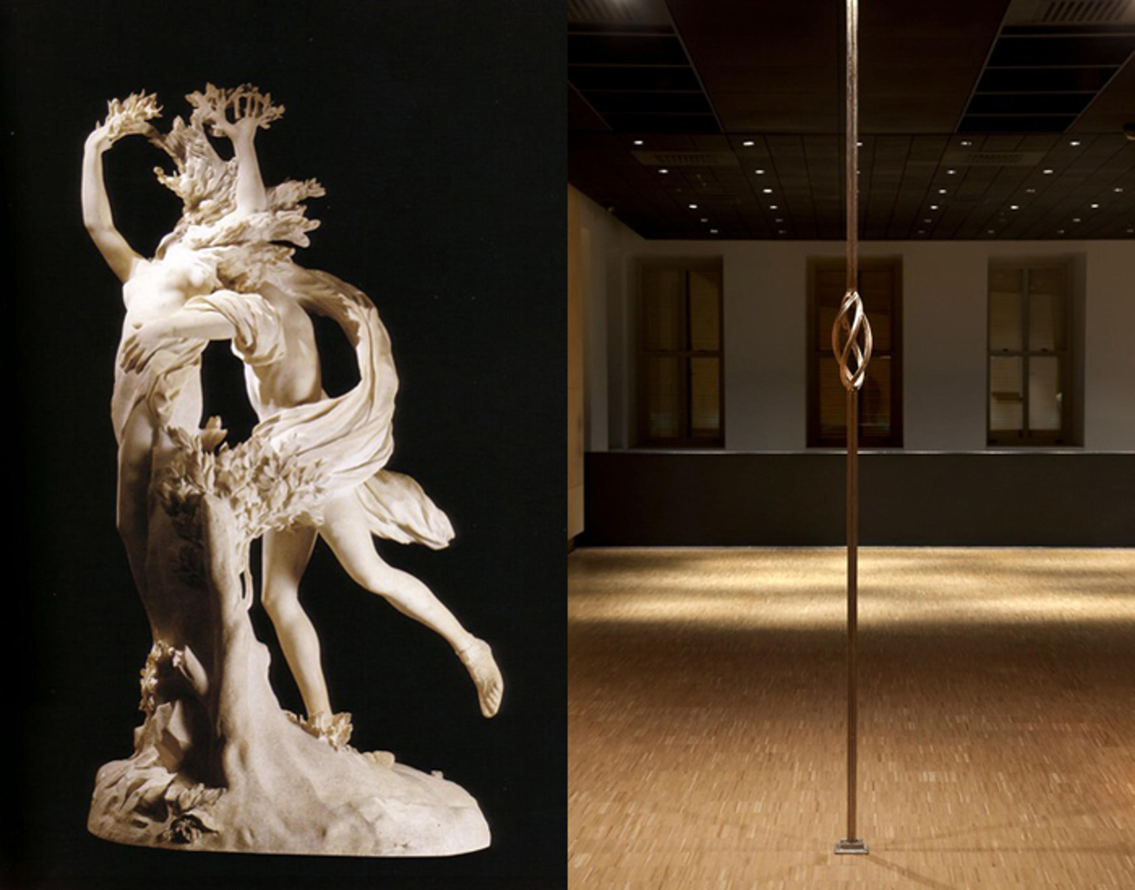 Left: Gian Lorenzo Bernini, Apollo and Daphne (1622-25) Right: Hassan Khan, The Twist (2012)