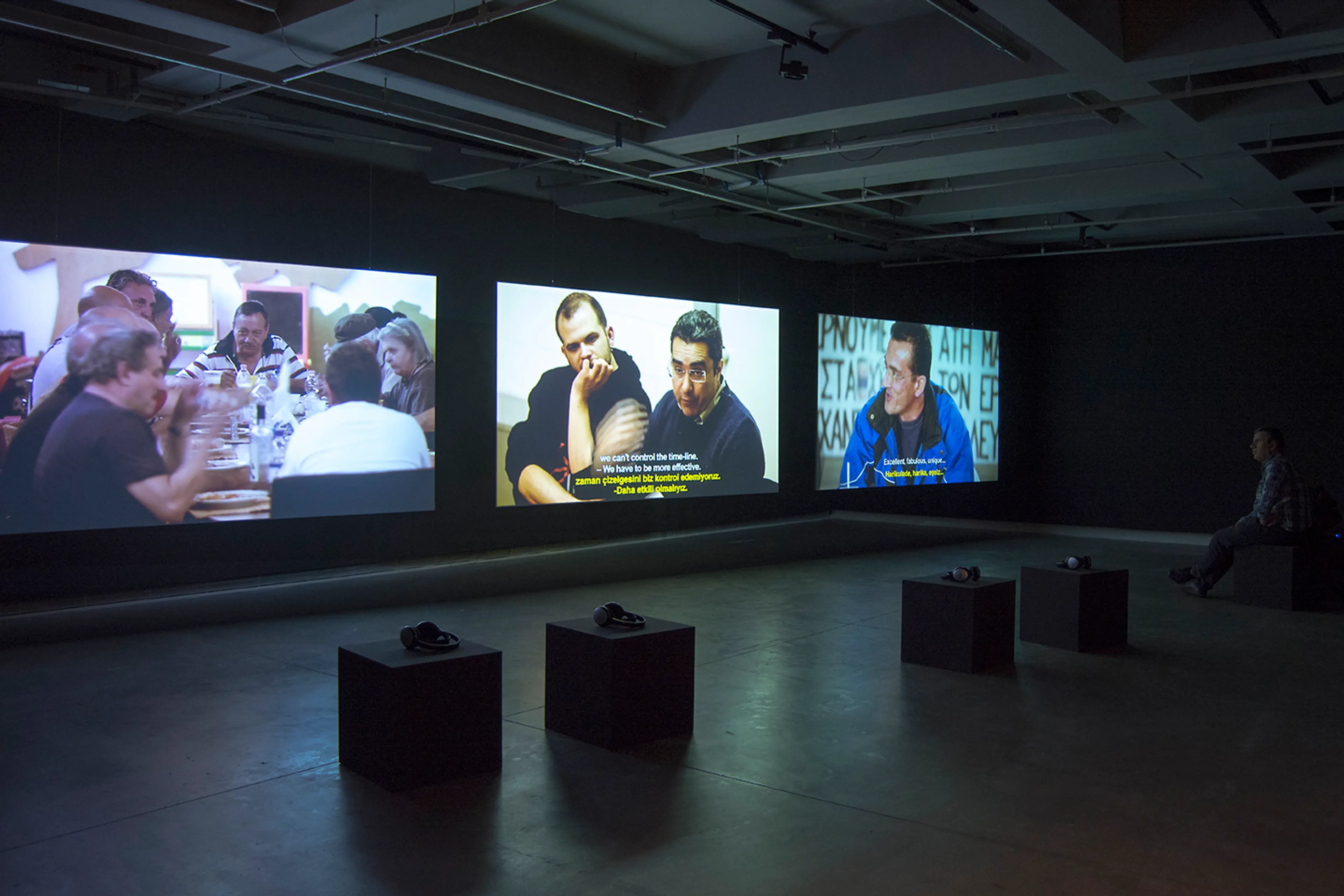 From the exhibition Who Throws Whom Overboard? Photo: Mustafa HAZNECİ, SALT Galata, 2016