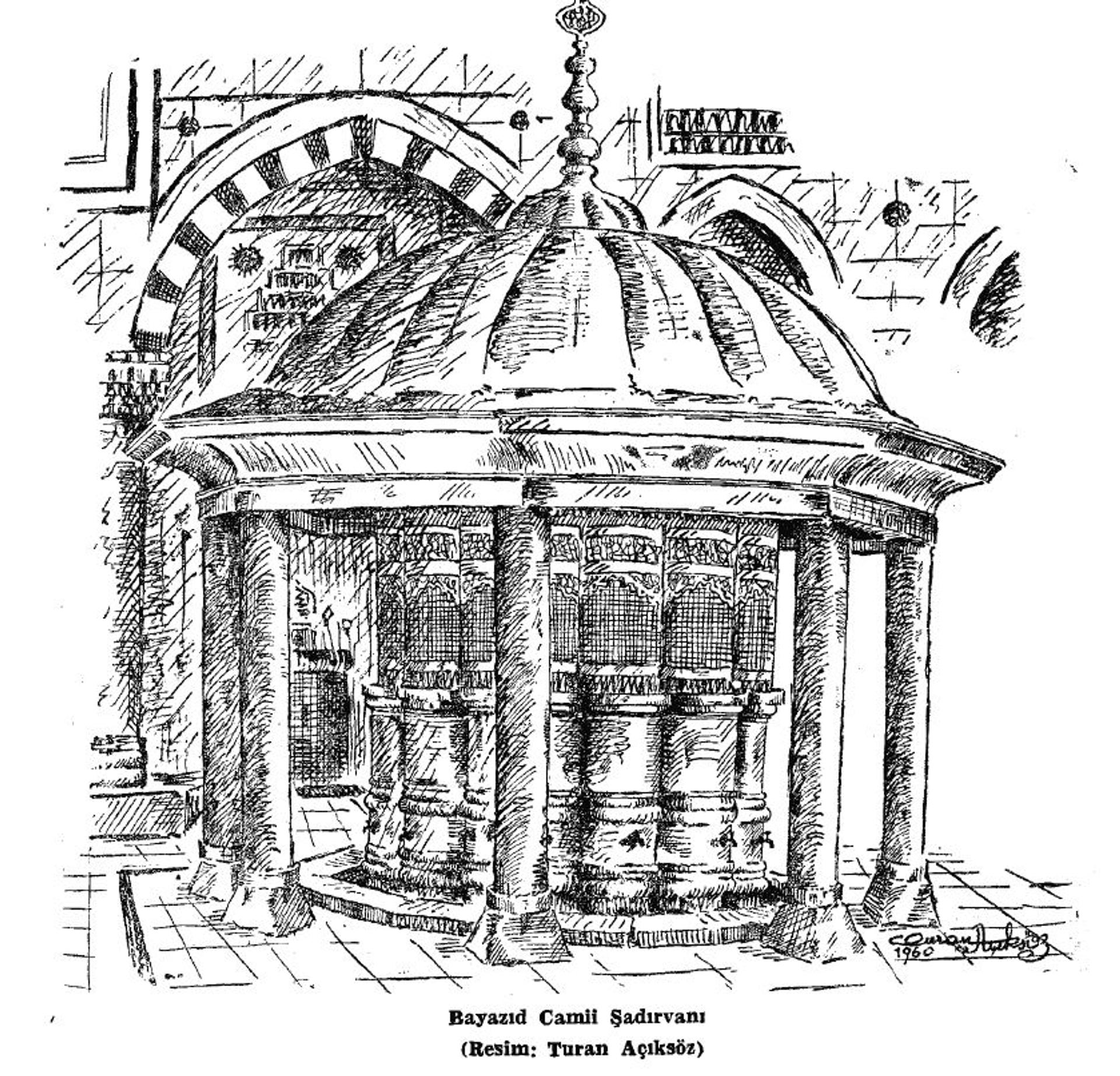 "Bayazıd Camii Şadırvanı. Resim: Turan Açıksöz", İstanbul Ansiklopedisi , Cilt: 4, 1960