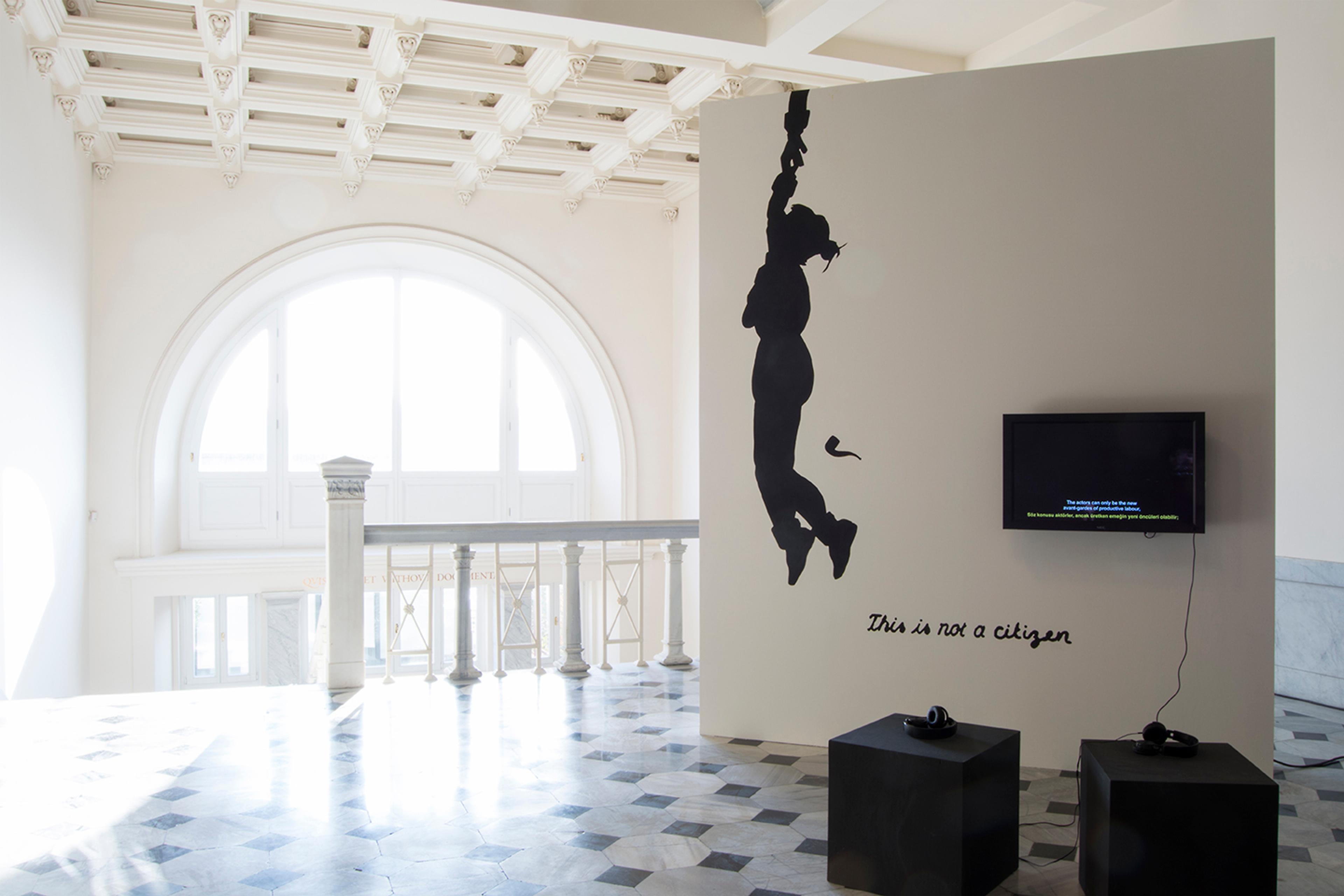 From the exhibition Who Throws Whom Overboard? Photo: Mustafa Hazneci, SALT Galata, 2016