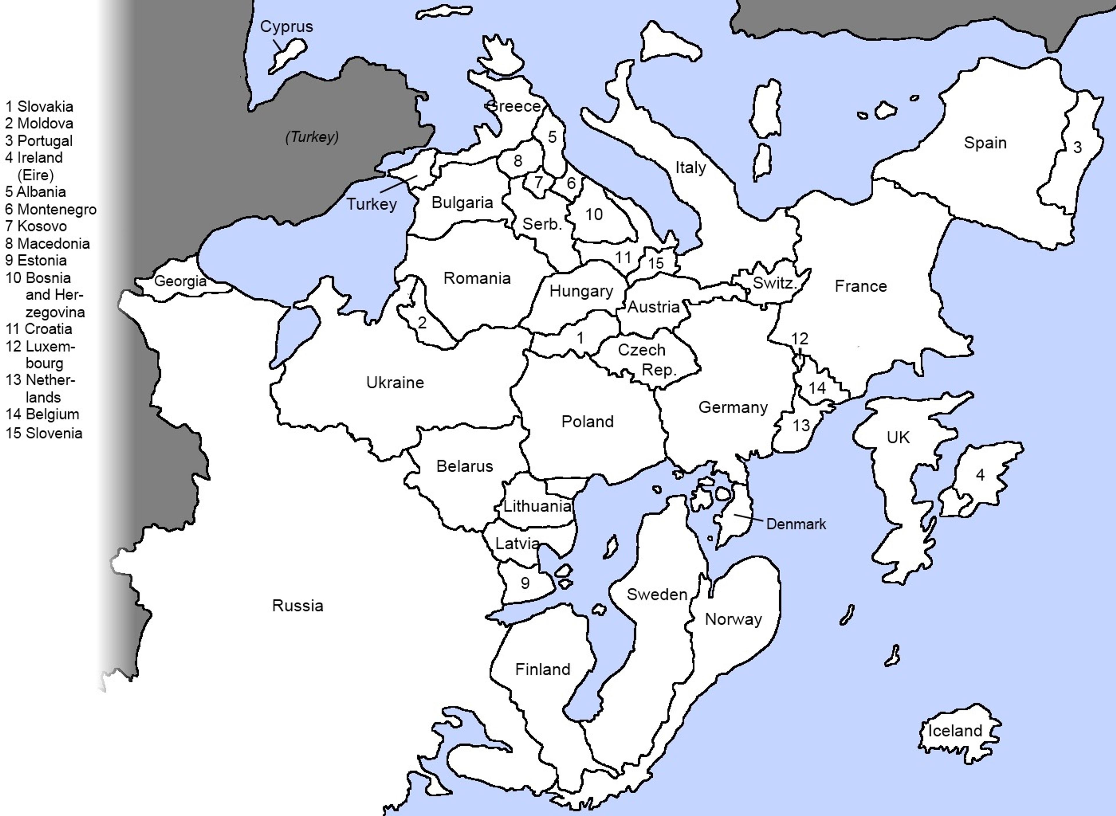 Tyrannus MundI, Tepetaklak Avrupa Haritası, 2012 ©WIkIpedIa
