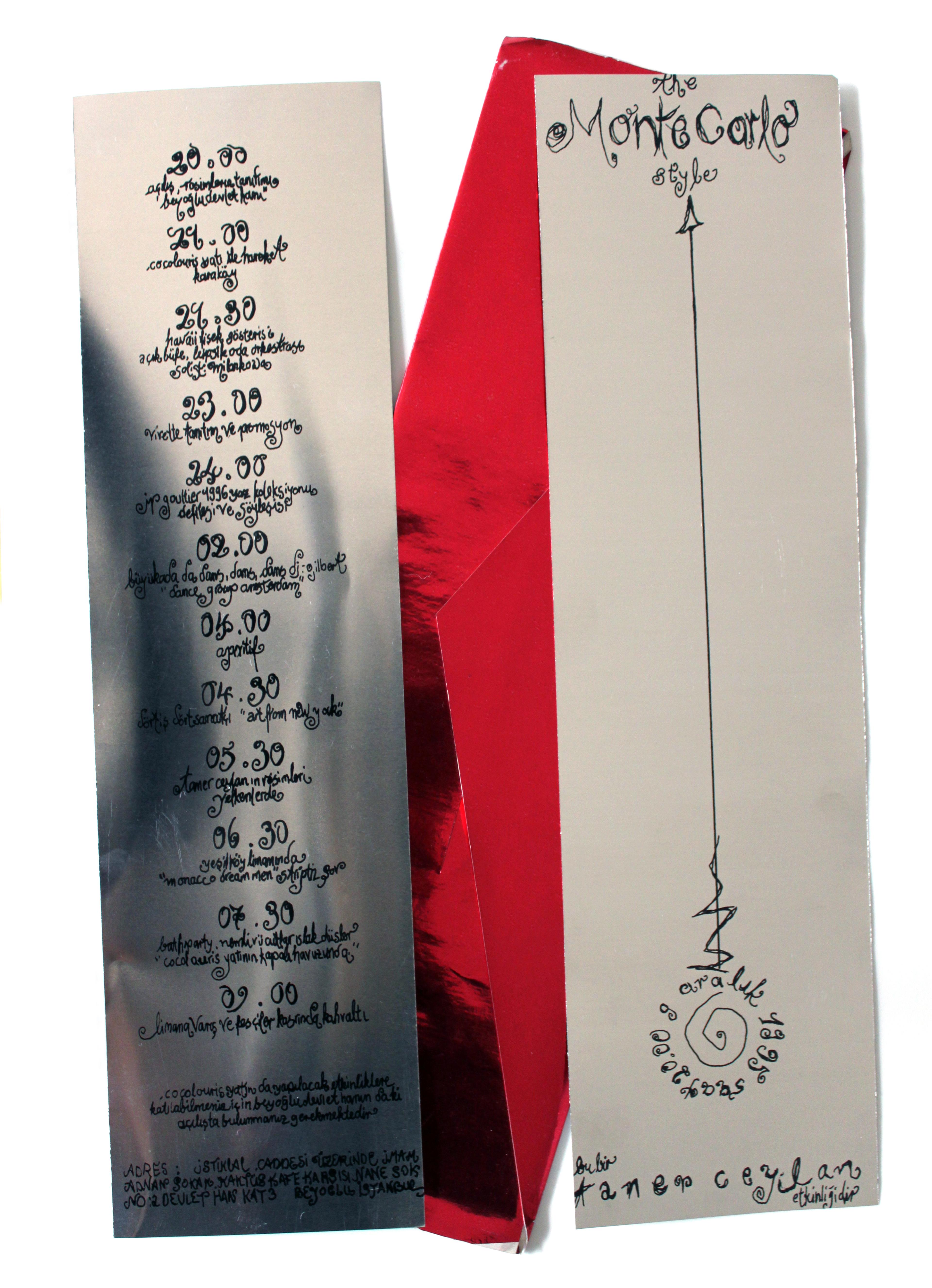 Invitation sent by Taner Ceylan for The Monte Carlo Style