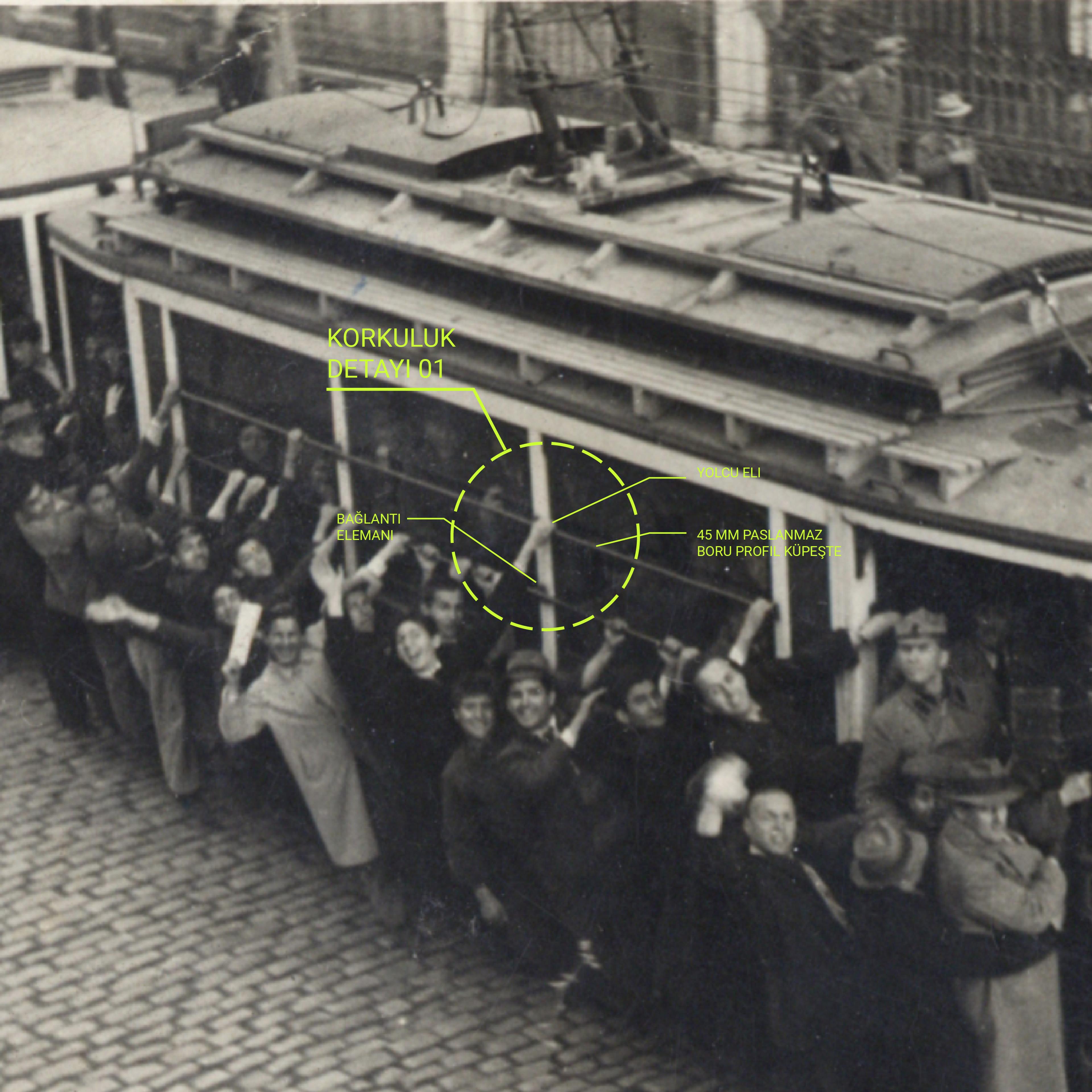 Ece Yetim ve Deniz Önder’in Salt Araştırma Fotoğraf ve Kartpostal Arşivi’nden fotoğraf üzerine yaptığı çizim, 2024