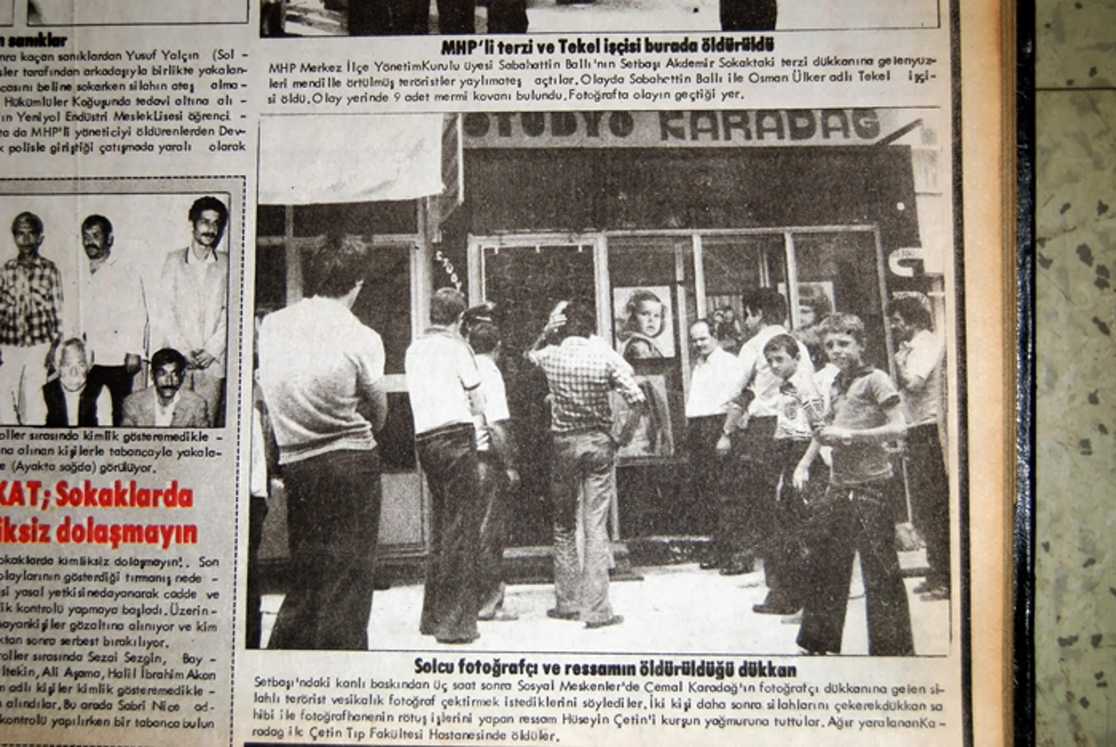 News about the team photographer Cemal Karadağ’s death in Bursa Hakimiyet Newspaper (01.08.1980)