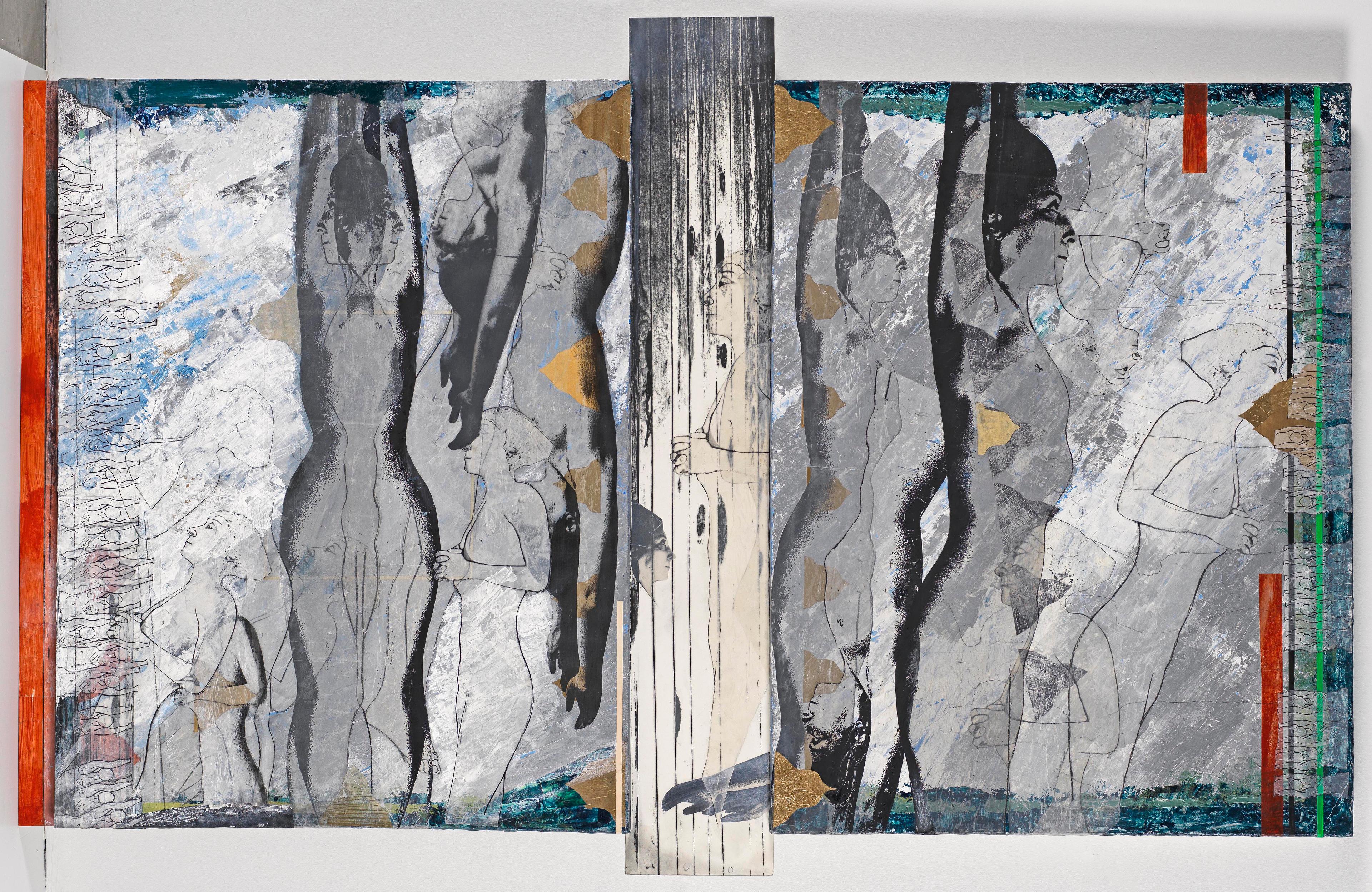 Suspended 6 , mixed media, 149.5 x 224.5 cm, 2012-2018 (Photo: Hadiye Cangökçe) Salt Research, İpek Duben Archive