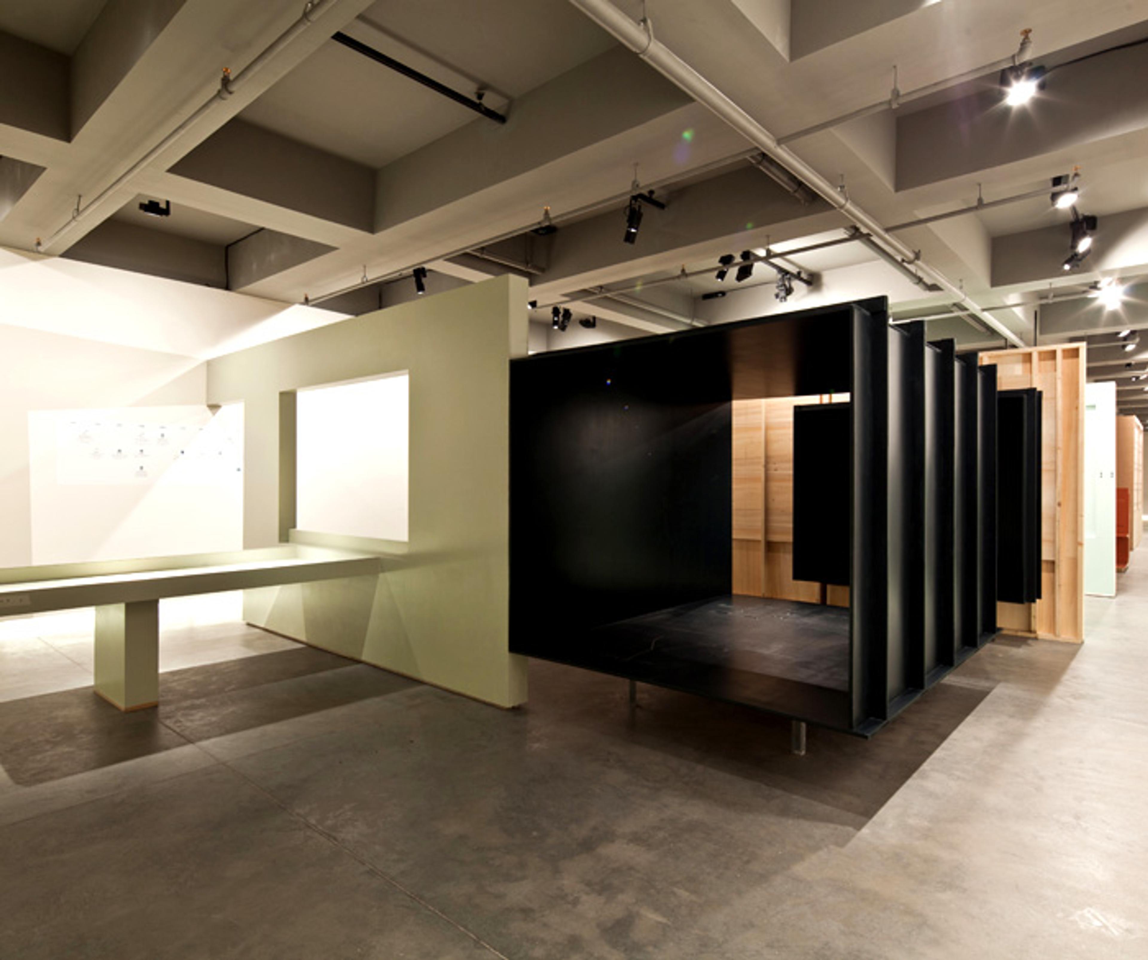 Celine Condorelli, Surrounded by the Uninhabitable , 2011 Study in Gray, Study in Blue and Study in Green After the exhibition Scramble for the Past , SALT Galata Photo: Refik Anadol