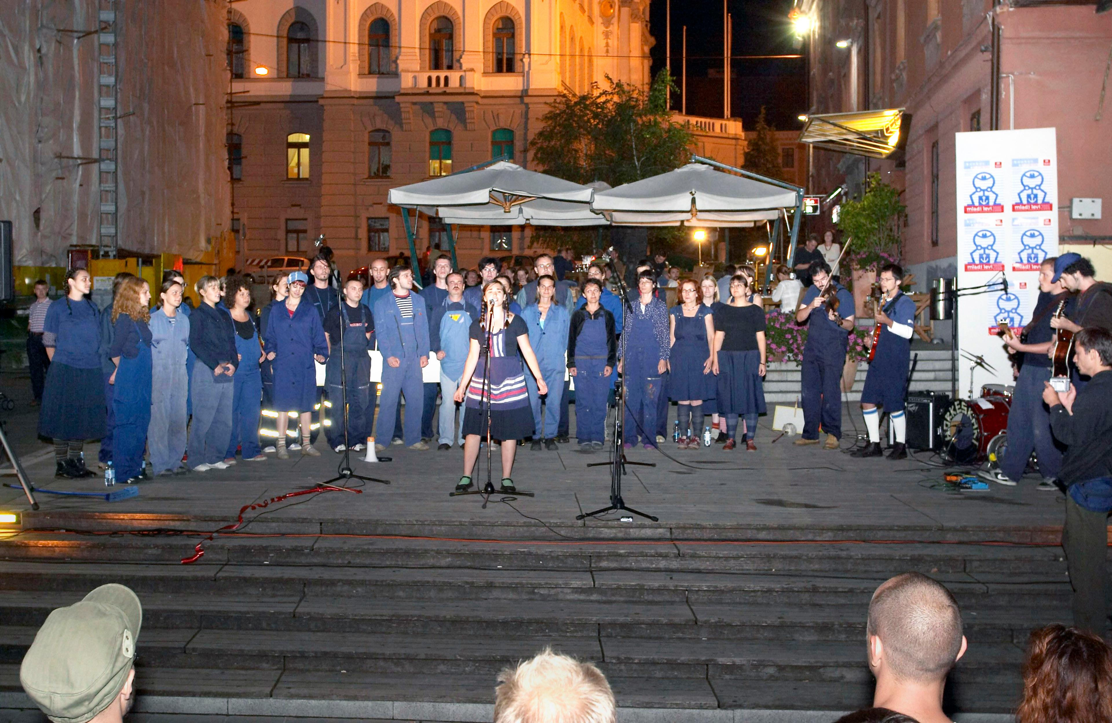 Horkeškart choir performing in Ljubljana (Slovenia) as part of the Mladi Levi Festival, 2016