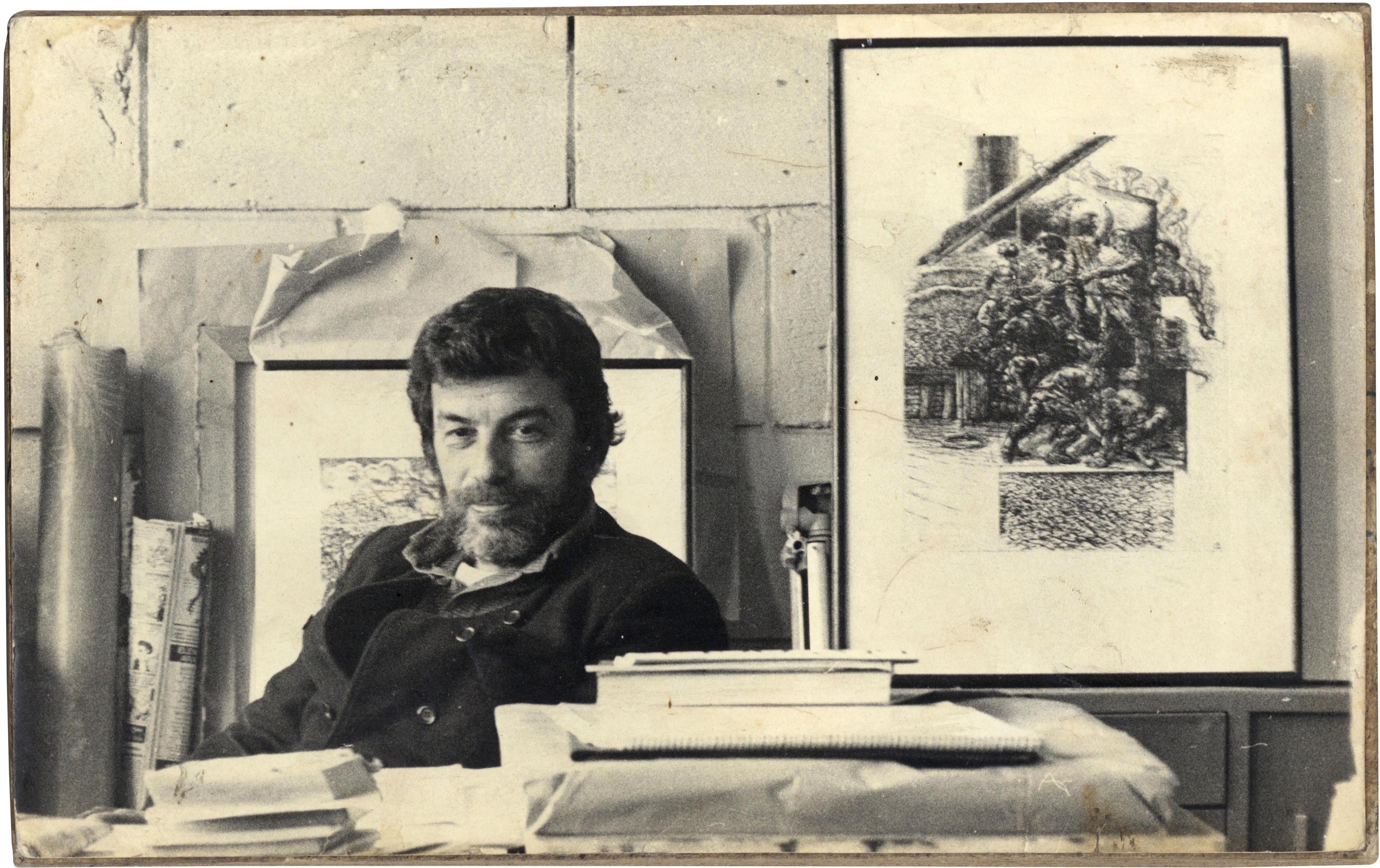Özer Kabaş, İstanbul Devlet Güzel Sanatlar Akademisi, 1979 (Fotoğraf: Şahin Kaygun) Salt Araştırma, Özer Kabaş Arşivi