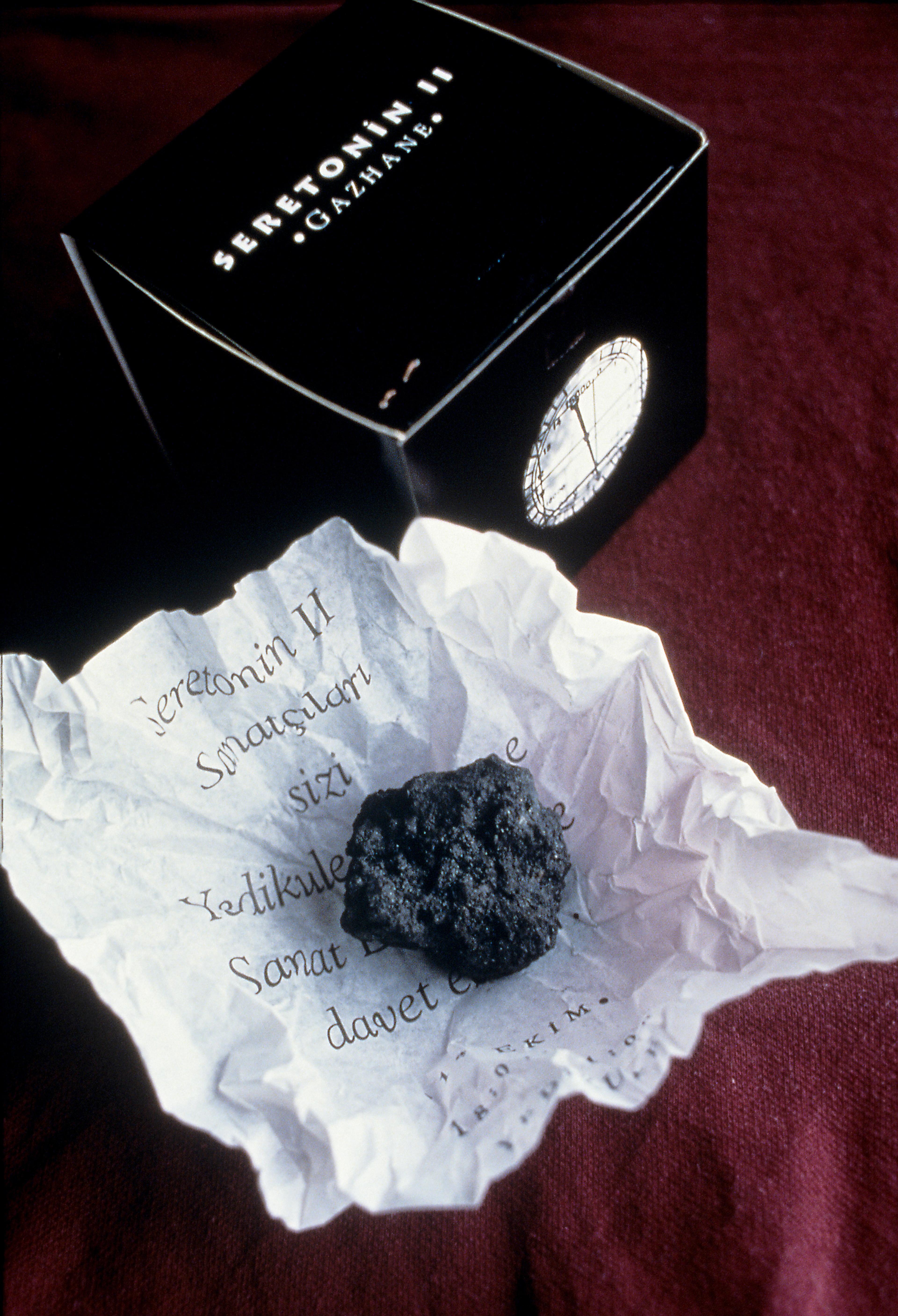 Yedikule Gazhanesi’nde gerçekleştirilen Seretonin II (1992) sergisinin açılış davetiyesi Fotoğraf: Eliza Proctor