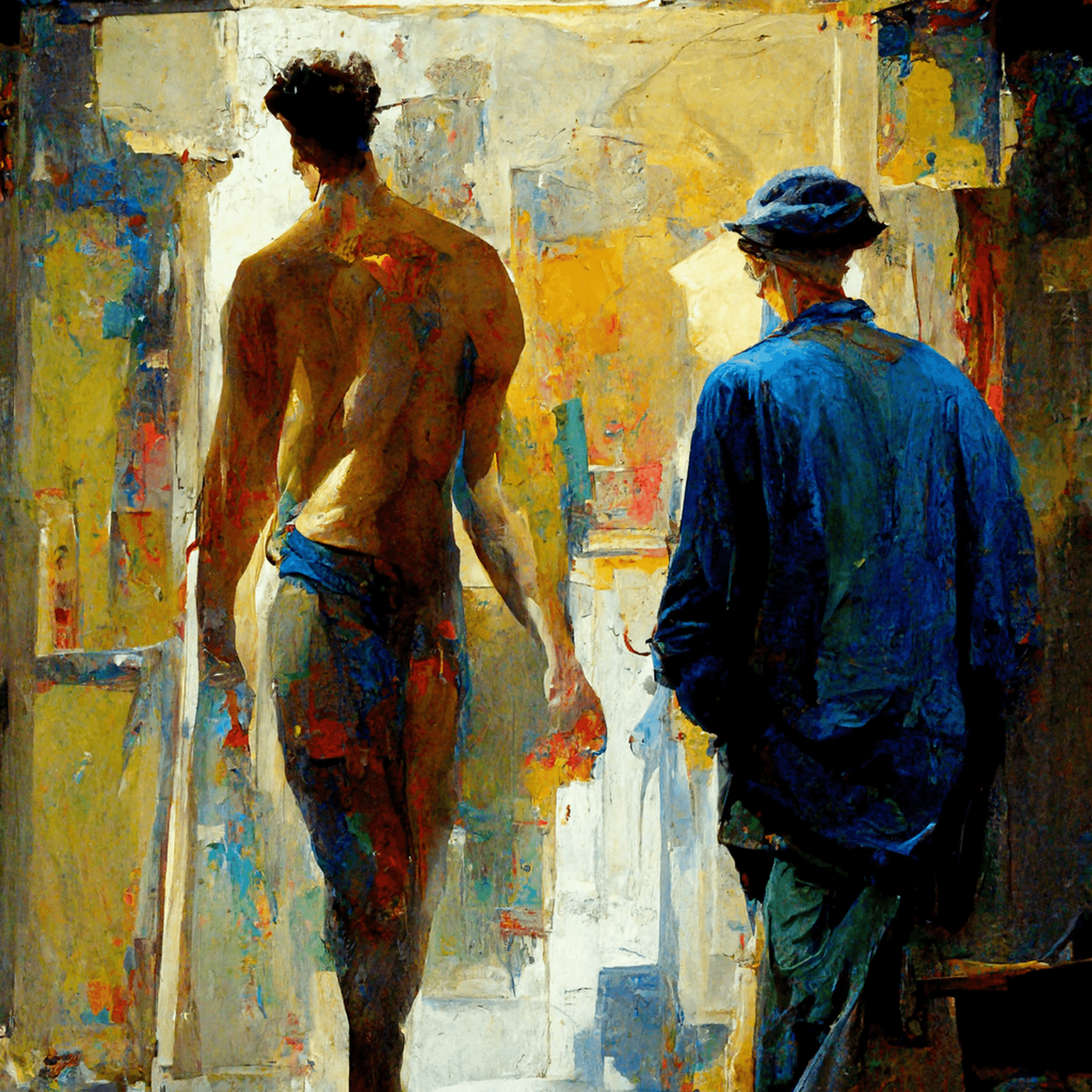 Ressam Vasıf’ın Gizli Aşklar Tarihi kitap kapağında kullanılan görsel (Murat Gülsoy tarafından Midjourney yapay zekâ programı kullanılarak oluşturulmuştur.)
