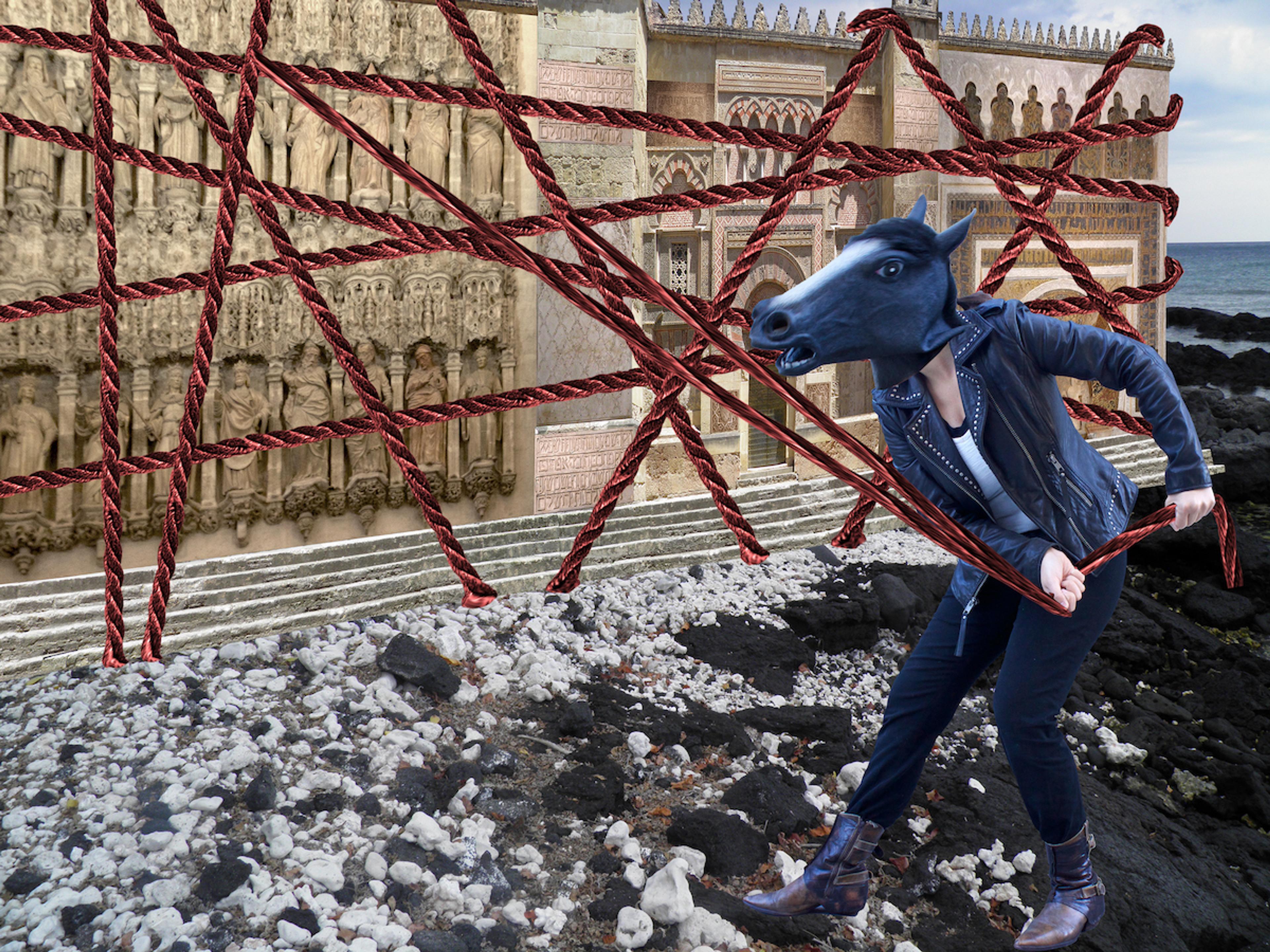 Still from Zeina Barakeh’s video work Scenarios of Breaking Down a Wall (2014)