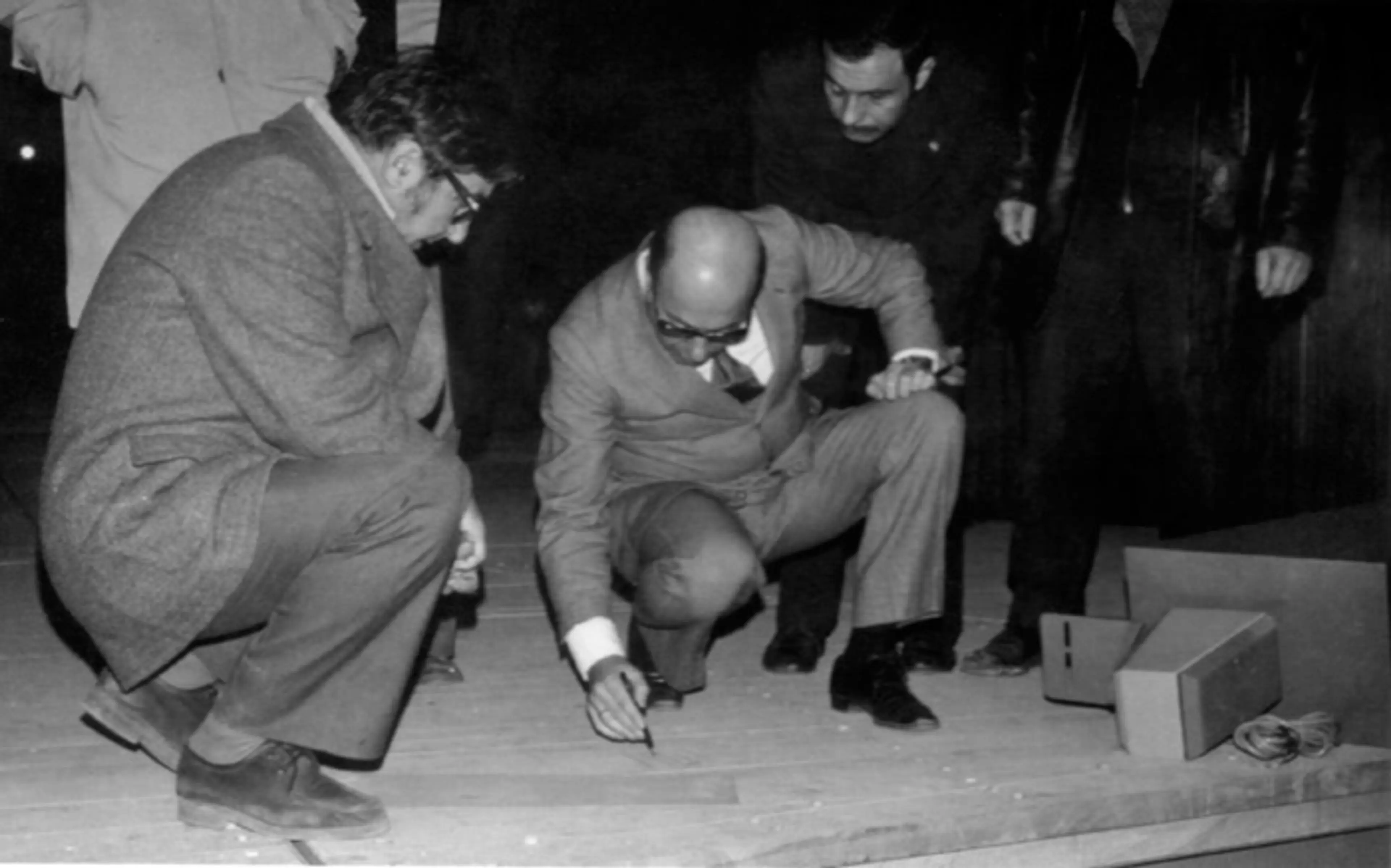 Atatürk Kültür Merkezi insaatinda Hayati Tabanlioglu, 1970'ler