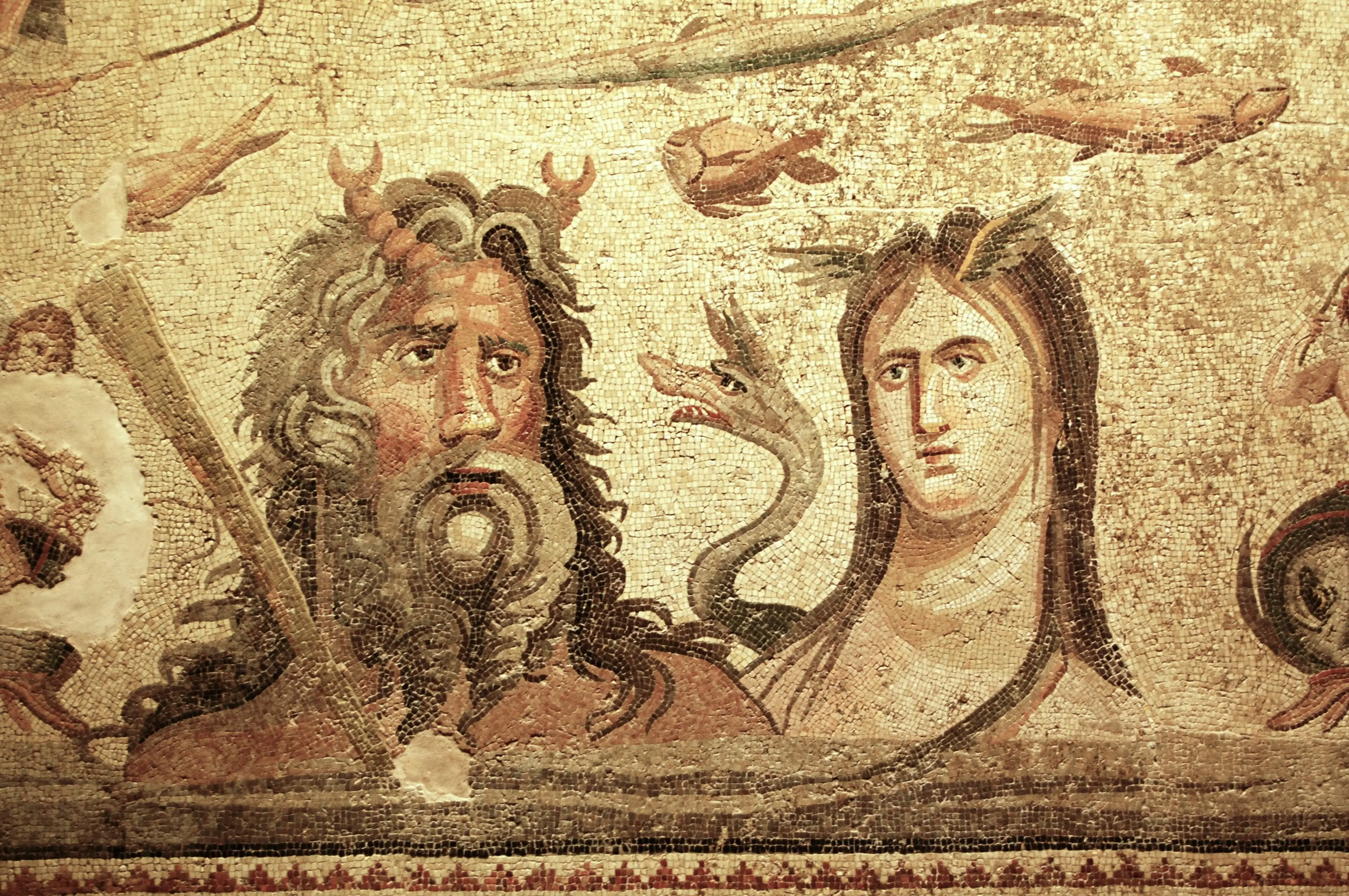 Gaziantep'teki Zeugma Mozaik Müzesi'nde yer alan Okeanos ve Tethys mozaiği Kaynak: Wikimedia Commons