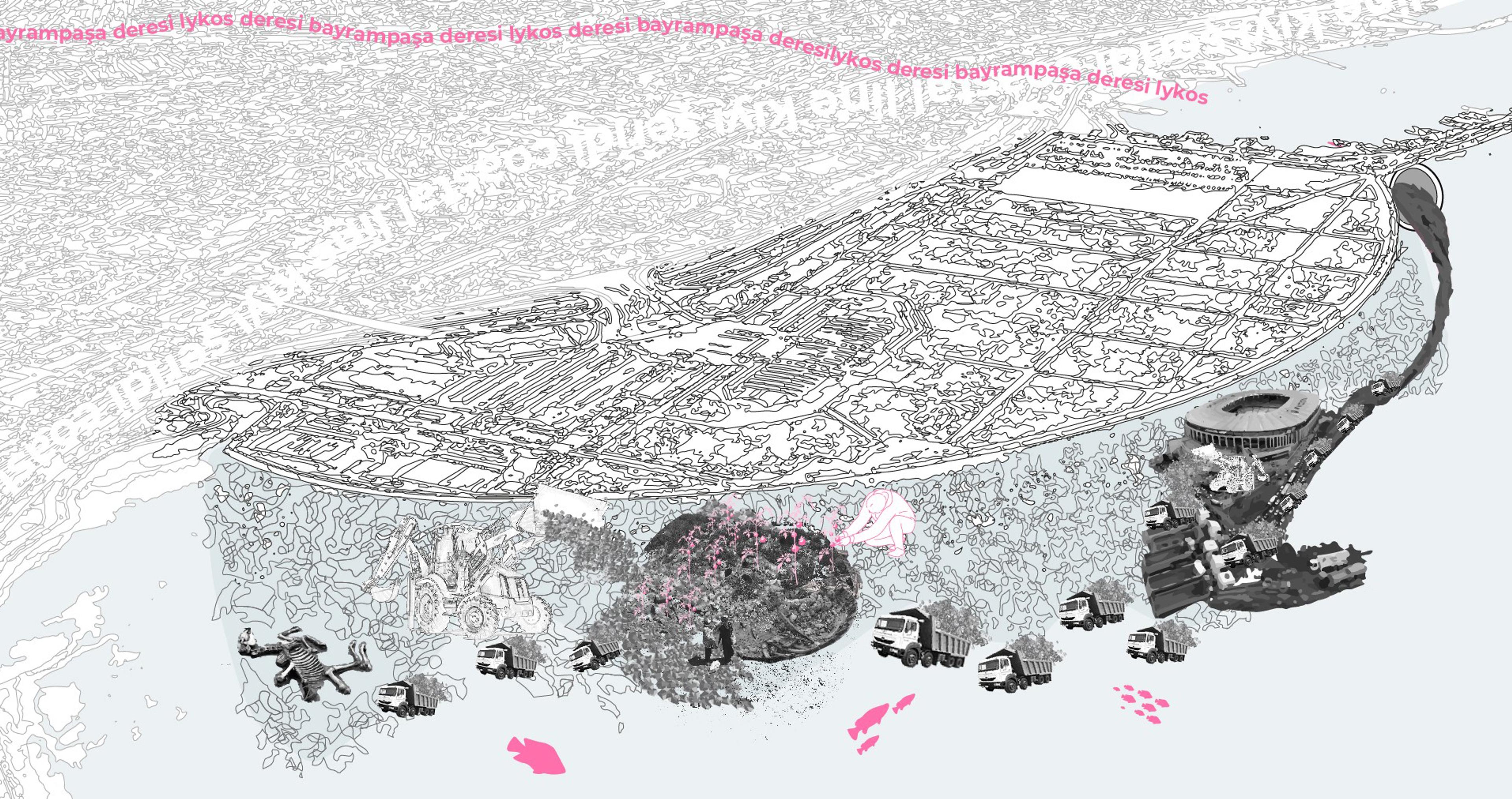 The Metabolism of the Yenikapı Landfill, 2024 Produced as part of the BAP Project titled “Interactive Mapping of Istanbul’s Metabolism” led by Dr. Esra Sert at MEF University.