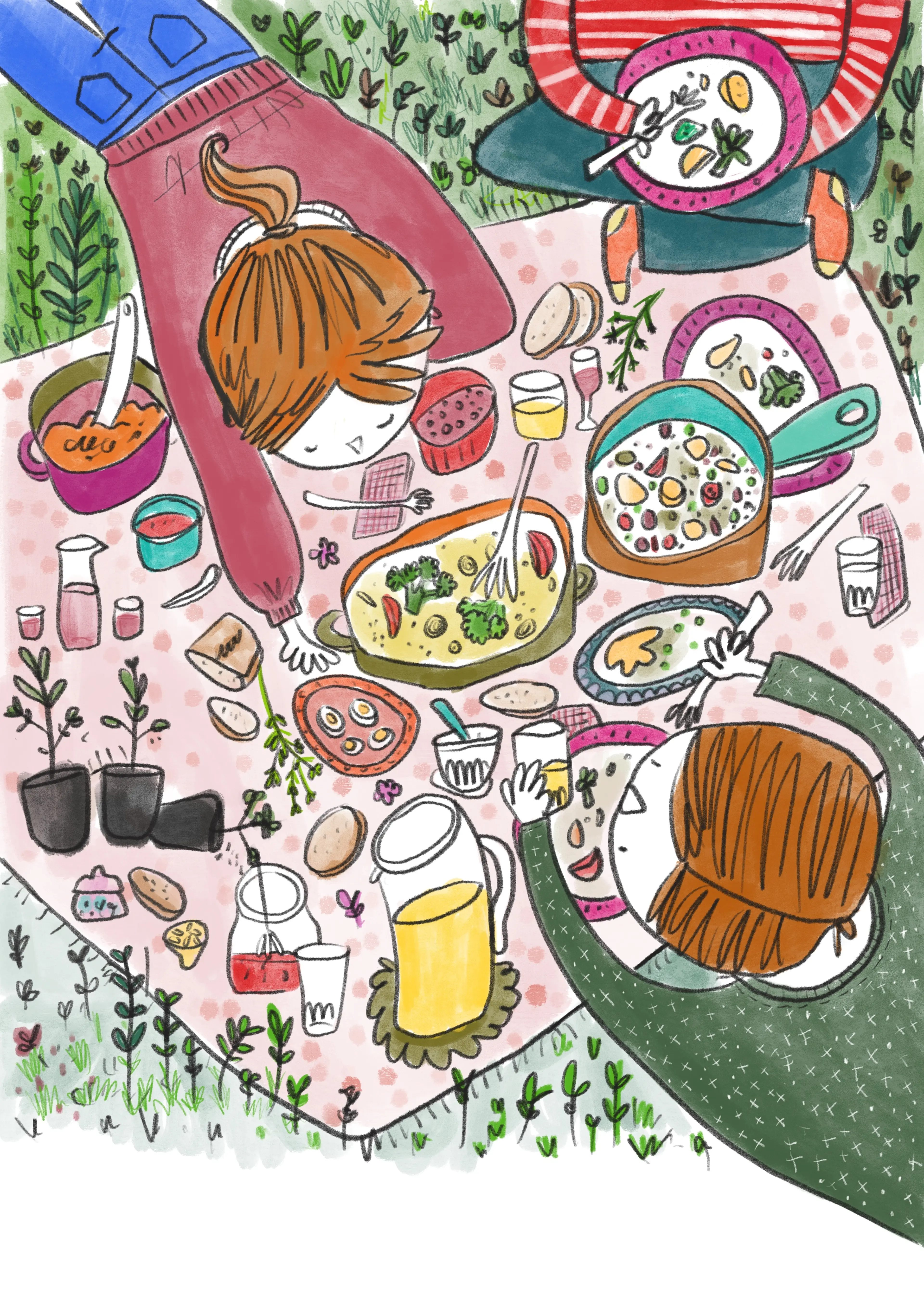 Buğday Sofraları [Communal Tables] Illustration: Neval Ergün