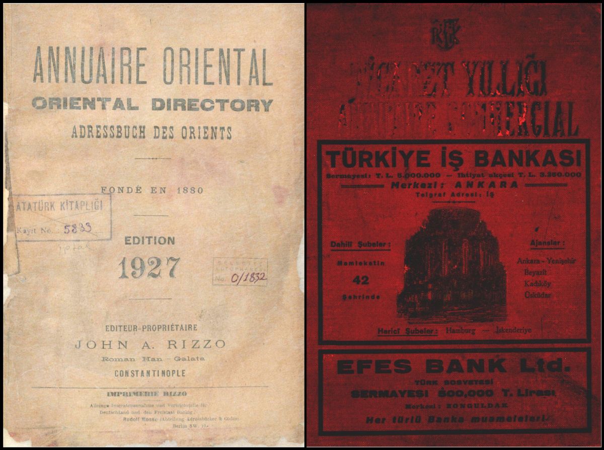 08 09 <i>Annuaire Oriental</i> (solda); <i>Annuaire Commercial</i> (sağda) <br />
Salt Araştırma, Yıllıklar<br />
