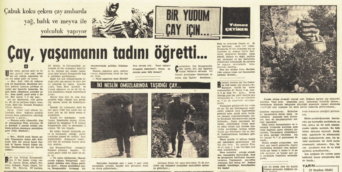 5 Cay Yasamanin Tadini Ogretti Cumhuriyet “Çay, yaşamanın tadını öğretti…”,  <i>Cumhuriyet </i>, 2 Ağustos 1967, s. 4