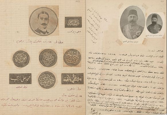 Blog Hattat Arif Hikmet Bey’in biyografisi, EATBA1029 (solda) ve Abdurrahman Şeref Efendi’nin biyografisi, EATBA0740 (sağda)<br />
Salt Araştırma, Ateşizâde Mehmed Bedreddin Selçukî Arşivi